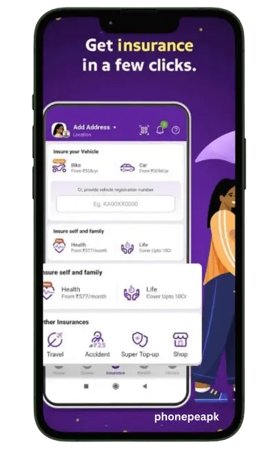 Get insurance quickly and effortlessly with PhonePe. From health to vehicle insurance, protect yourself and your family in just a few clicks.